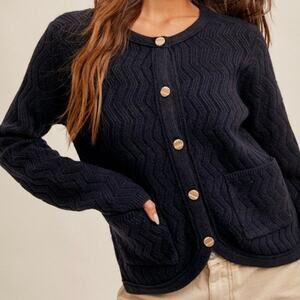 Hem & Thread NWT Navy Cardigan, Size Small